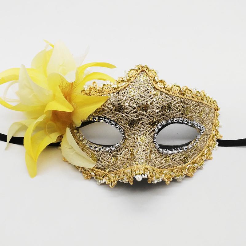

Венецианская маска Хэллоуин маска для глаз Боковая роза кружевная сексуальная маска маскарадная вечеринка украшение танцевальный карнавальный костюм реквизит для игры золотой