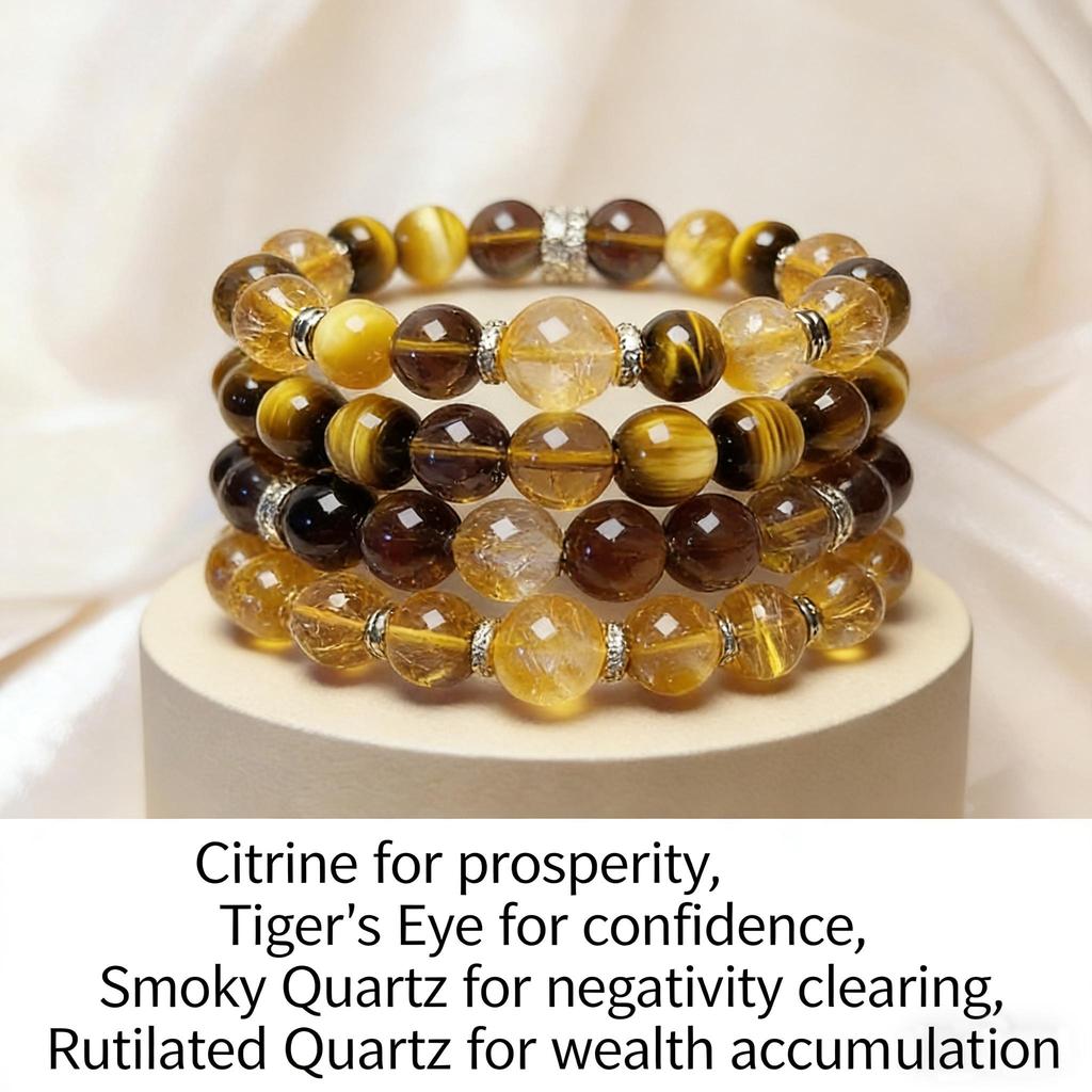 Yellow Tiger's Eye Tower-Shaped Bracelet – Wealth & Career Success-Traditional Chinese Culture Jewelry