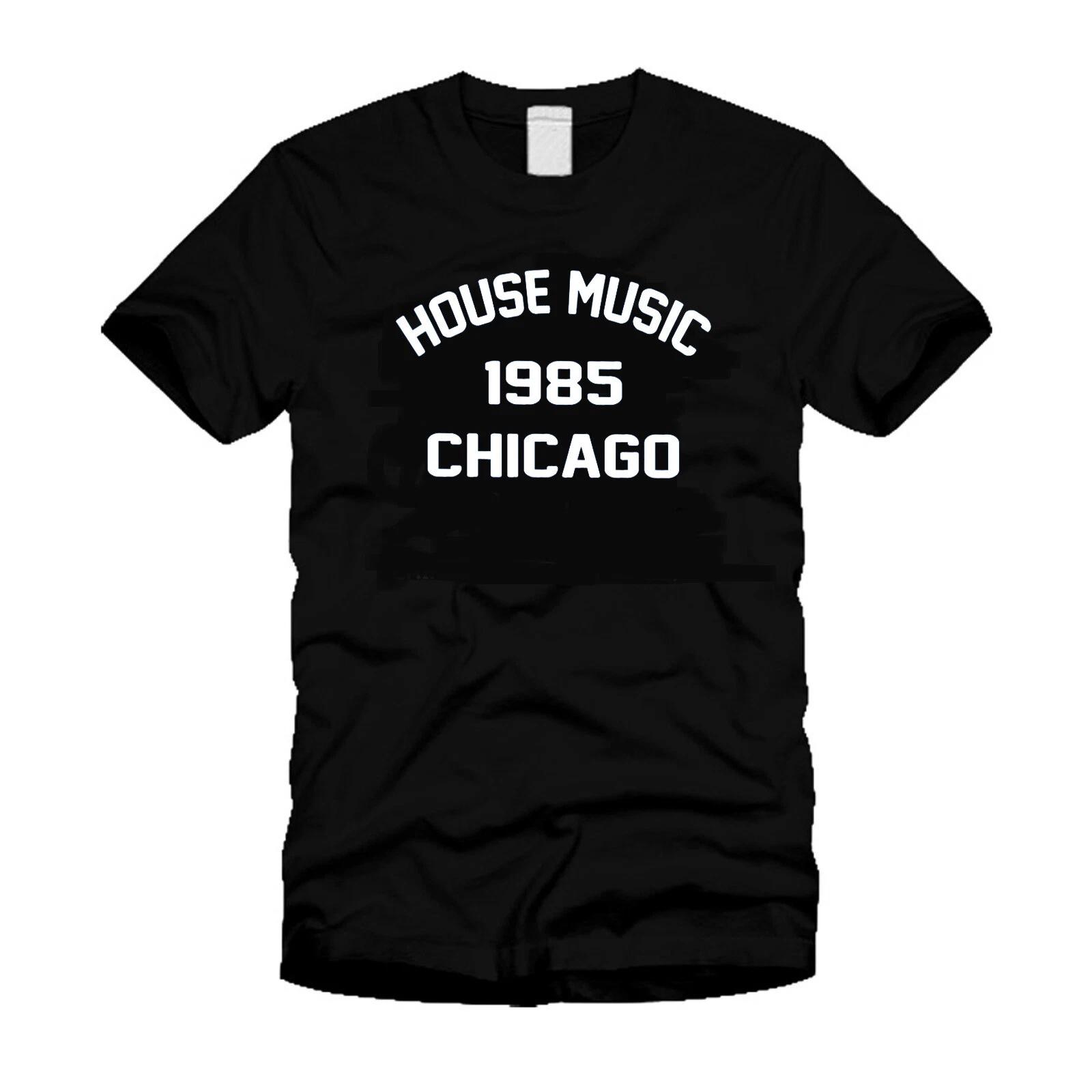House Music Chicago 1985 Electric Dance EDM Stylish Retro Black T-Shirt L