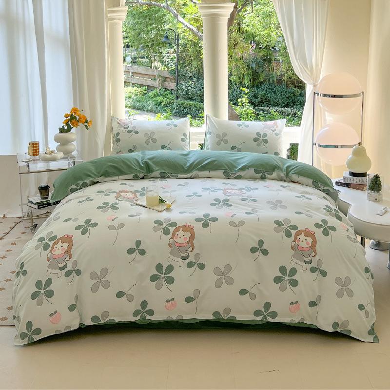 Four-piece Cartoon Single-piece Bedding Dormitory Bed Sheet Quilt Cover Ins Quilt Cover Three-piece Set Spring