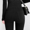 High-waisted Tight Black Bottoming Pants Outer Wear Spring and Autumn 3 Buttons Small Foot Pencil Pants Slim Anti-pilling Hundred with Long Pants