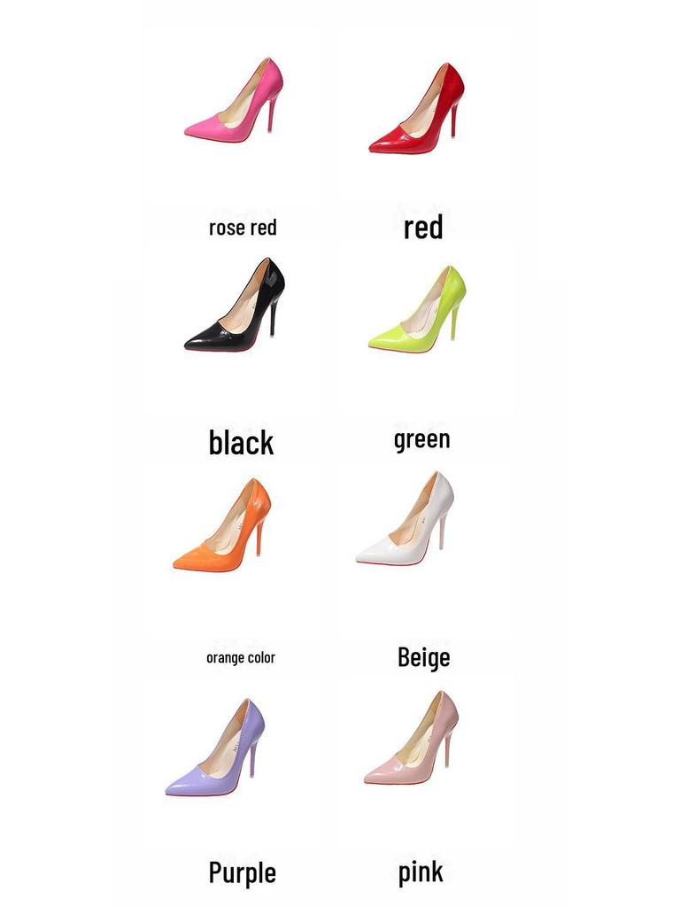 Popular Women's Red Bottom High Heels, Size 35-50, 12cm Stiletto, Large Size Professional Wedding Shoes