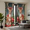 Christmas cartoon reindeer print curtains   Christmas decorations   bedroom and living room   home decoration   room decoration