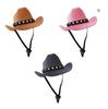Pet Stylish Western Cowboy Hat Adjustable Headwear For Outdoor Summer Cat &Dog Accessories Travel Photography Decoration.