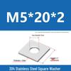 304 Stainless Steel Thickened Square Washer for Curtain Wall (M4-M16)