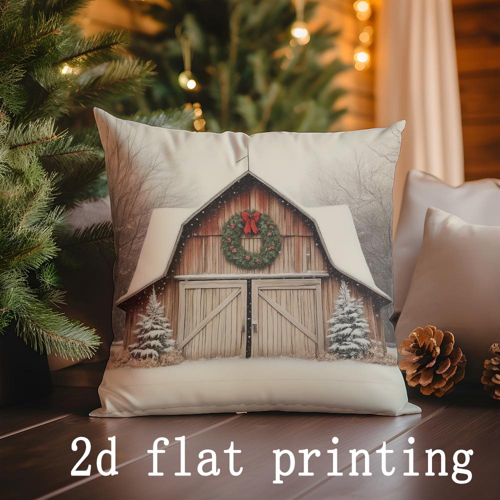 Home Decor Christmas-themed Decorative Pillow Covers Set Pattern Cushion Cover Suitable for Sofa Bedroom Car Pillow Cover