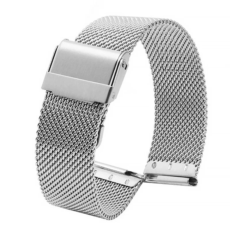 Mailänder Netz-Uhrenarmband 18/20/22mm Schnellwechsel-Armbänder für Seiko für Smartwatch Edelstahl-Armband Herren Damen Handgelenksbänder
