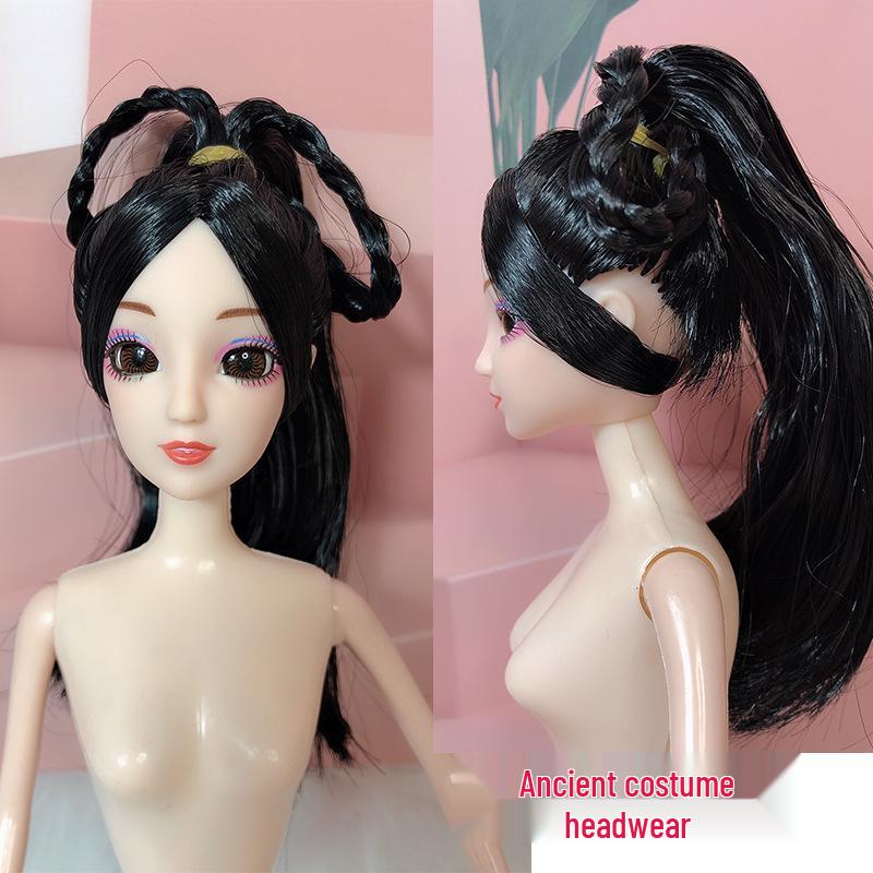 30cm 11-inch BJD Doll with Blinking Real Eyes, Changeable Clothes, DIY Options, and Bonus Head