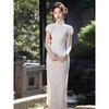 Champagne engagement cheongsam women's new Chinese summer sexy daily dress 1011 new improved young model