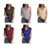 Women Vest Sparkling Sequin Tank Top V Neck Short Sleeve Elastic Party Tops Summer Loose Fit Vest Daily Wear
