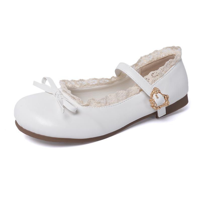 Scarpe Mary Jane a Bottone Singolo con Fiori a Forma di Cuore Stile Nuovo Primavera 2025 Tempo Libero Quotidiano Abbinamento Perfetto con Gonne Scarpe Piccole in Pelle