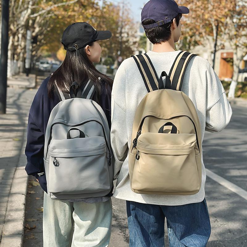Schoolbag Women's Solid Color Backpack Nylon Waterproof Campus Student Backpack