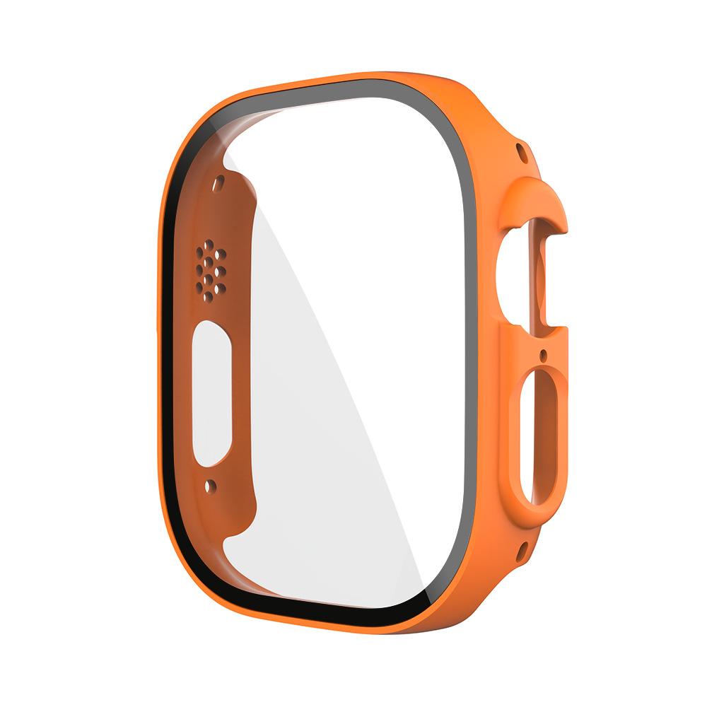 Glass+case For Apple Watch Ultra/Ultra 2 49mm Strap Smartwatch PC Bumper+Screen Protector Tempered Cover for Iwatch Series Ultra