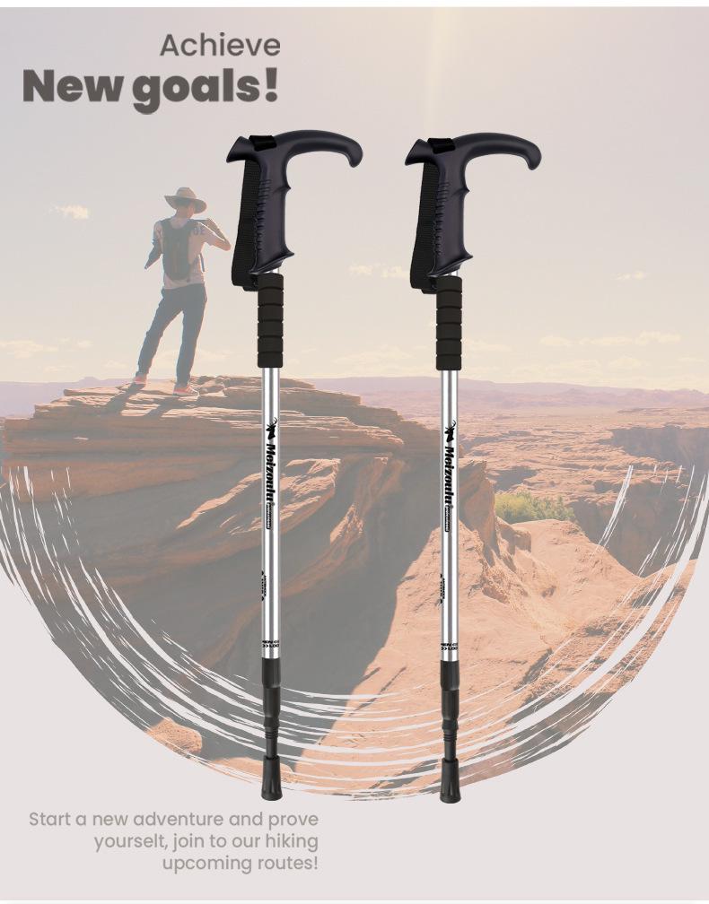 Alüminyum Alaşımlı Yürüyüş Batonları: Dış Mekan Yürüyüşleri İçin Üç Bölümlü Darbe Emici Yürüyüş Bastonları