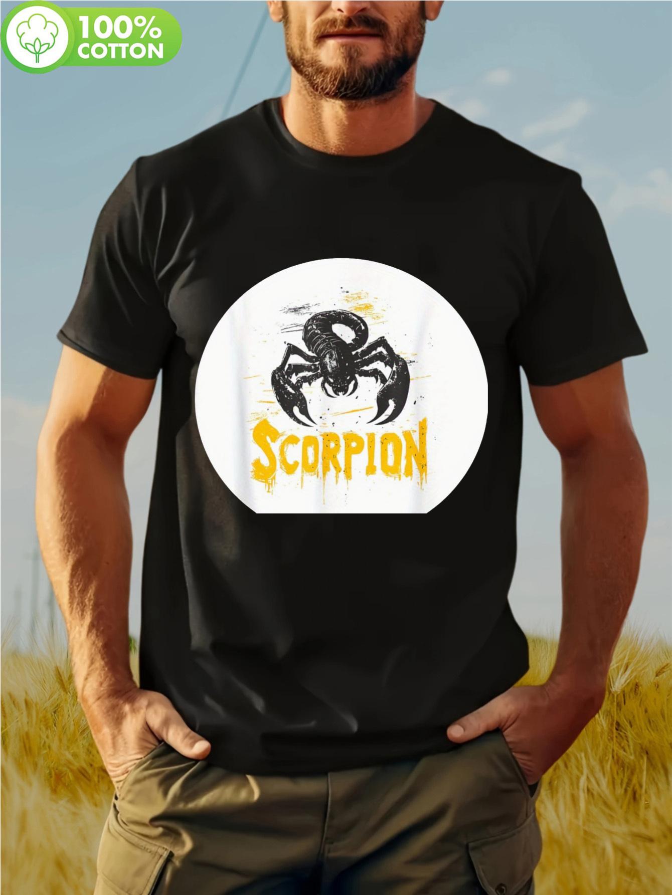 

Scorpion Graphic T-shirt for Scorpio & Tarantula Lovers - 100% Cotton Breathable Round Neck Tee with Bold Yellow Scorpio Design XL