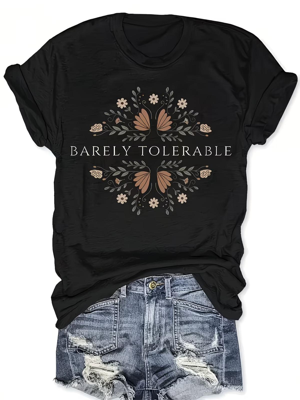 Plus Size, Round - Neck Plus - Size Women s T - Shirt. Features The Phrase M