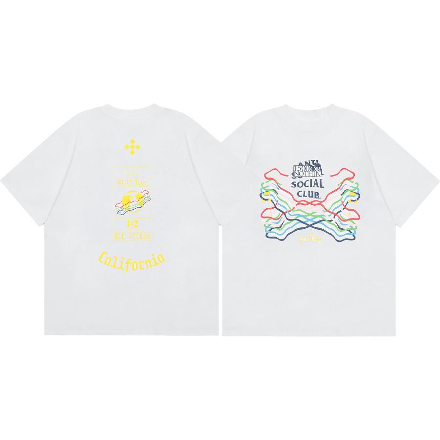 Difference Market Currency ASSC CLUB Hiroshi Fujiwara Lightning Series Printed Men's and Women's Loose Casual Short Sleeve T-Shirt