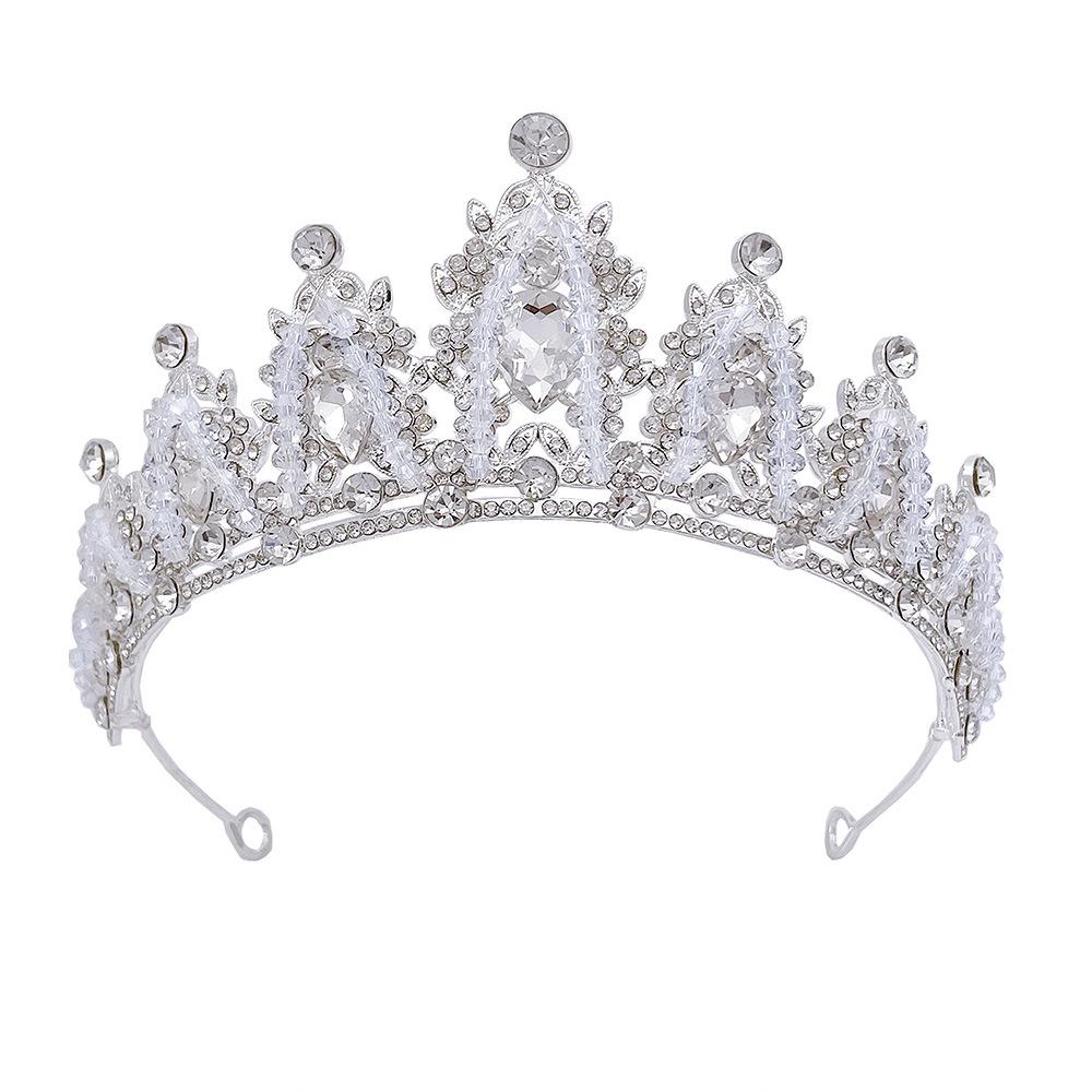 

Корейская невеста серебряная ручная работа корона повязка на голову головной убор новая сплавная корона кристалл бисер свадебные аксессуары для женщин