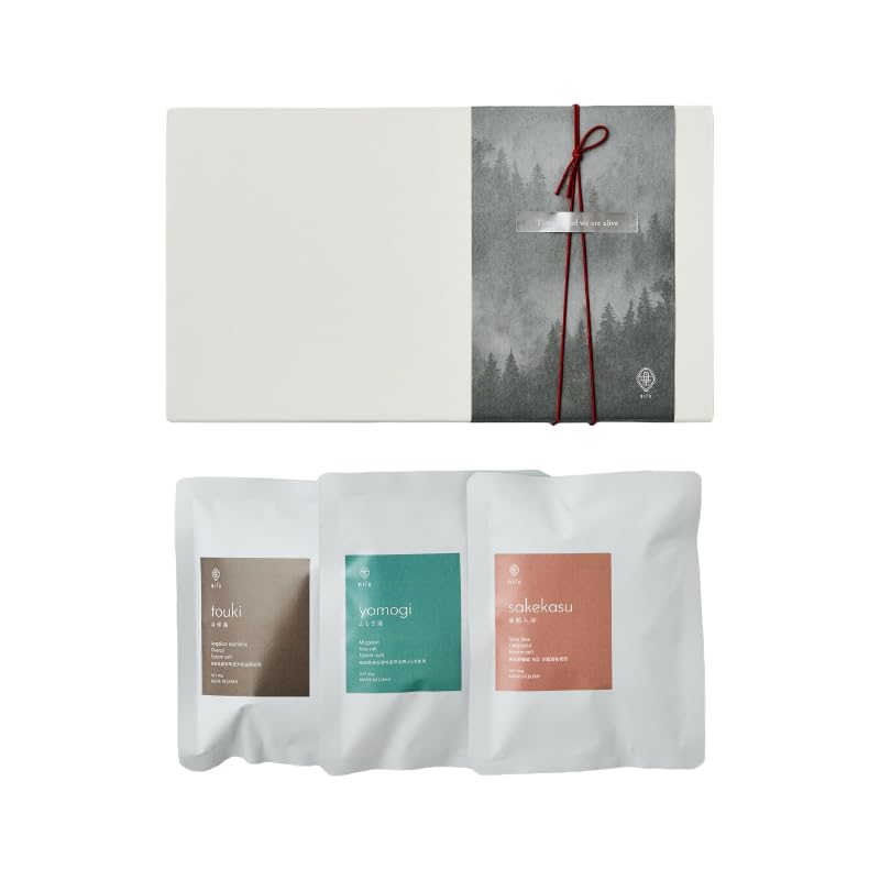 nifu Natural Bath Bag Gift Bath Salts for Gentle on Made in Japan with Natural No Beautiful Perfect for and Luxury [3-Pack Box] Women, Skin,
