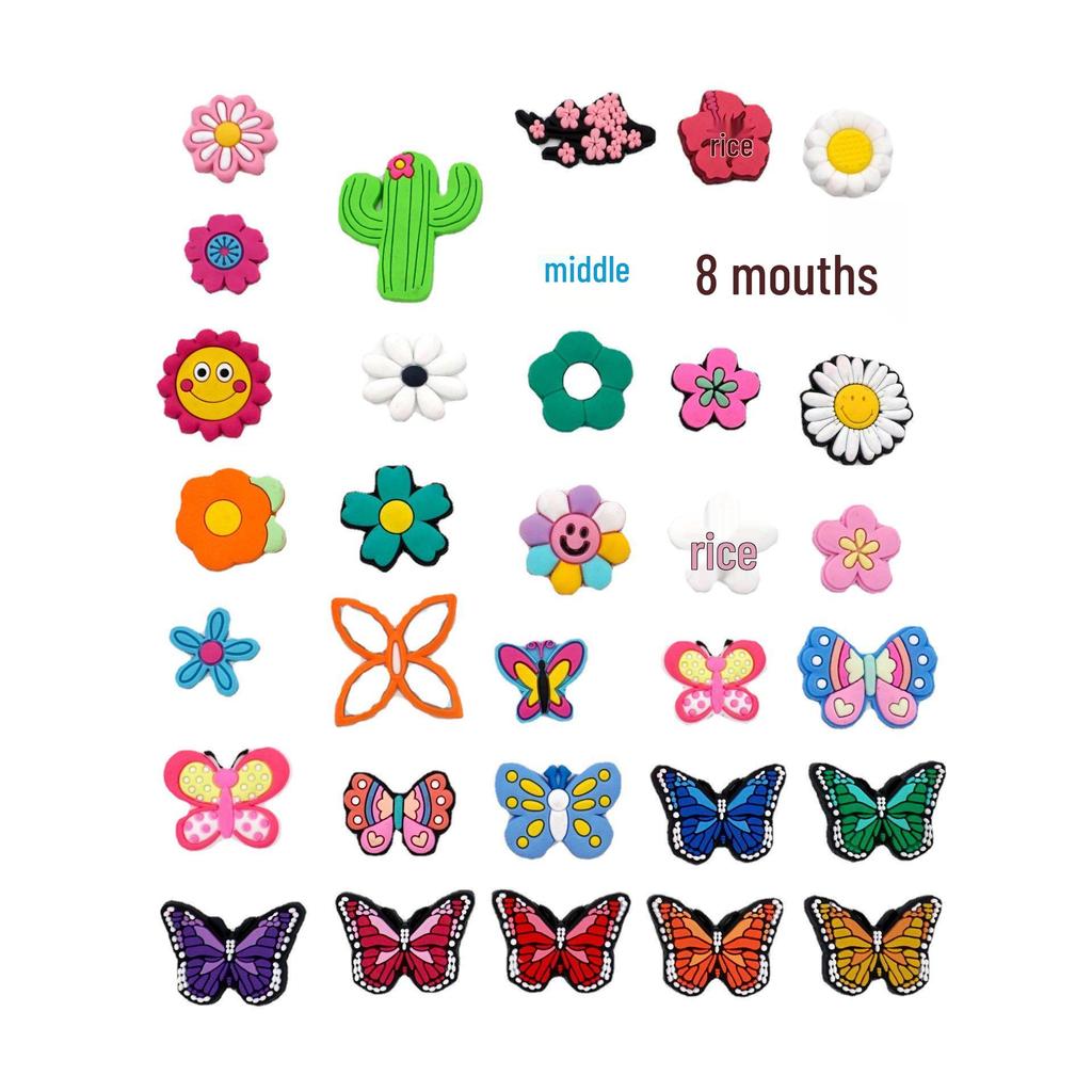 Butterfly Flower Shoe Decoration Buckles for Garden Clogs