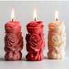 3D Rosen Säulenkerze Silikonform DIY Geometrische Blume Säulenkerze Gipsornamentform Hochzeitsdeko