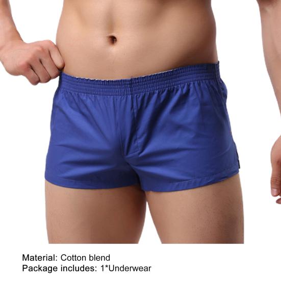 Soutong Men Skin-friendly Underpants Breathable Cotton Blend Elastic Waistband Boxer Brief for Gym Sports