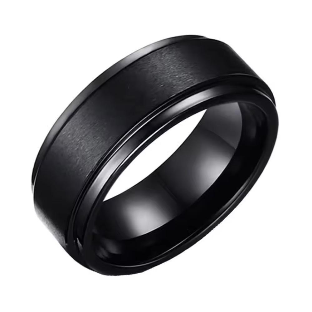 Stainless Steel Black Fashion Charm Jewelry Ring for Men Women Rings Wedding Engagement I Love You Male Jewelry
