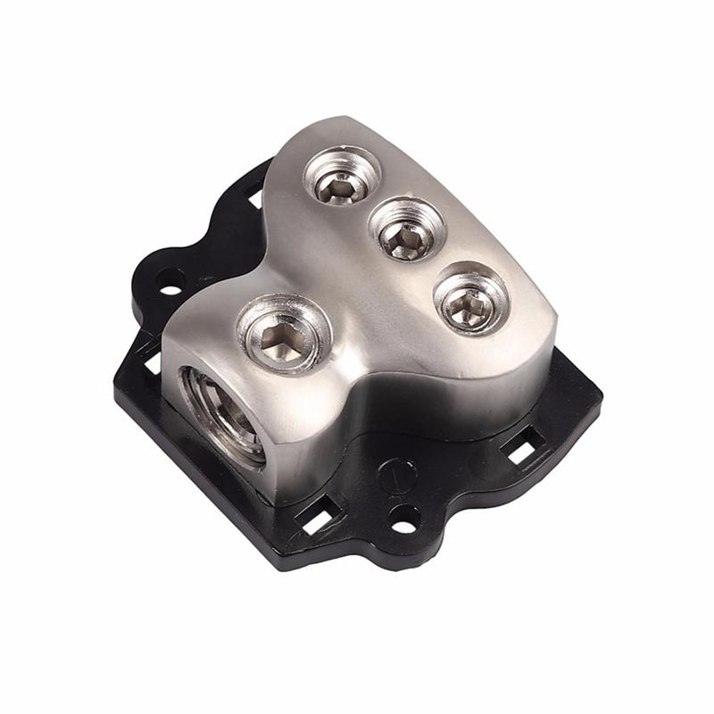 A03E-3-Way Power Distribution Block 1X0 Gauge In 3X4 Gauge Out Power Distribution Block For Car Audio Splitter