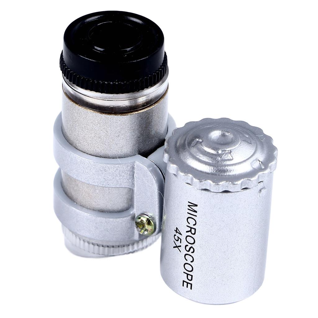 Phone Microscope 45X Phone Camera Microscope Magnifier Attachment with 2pcs LED for Inspection