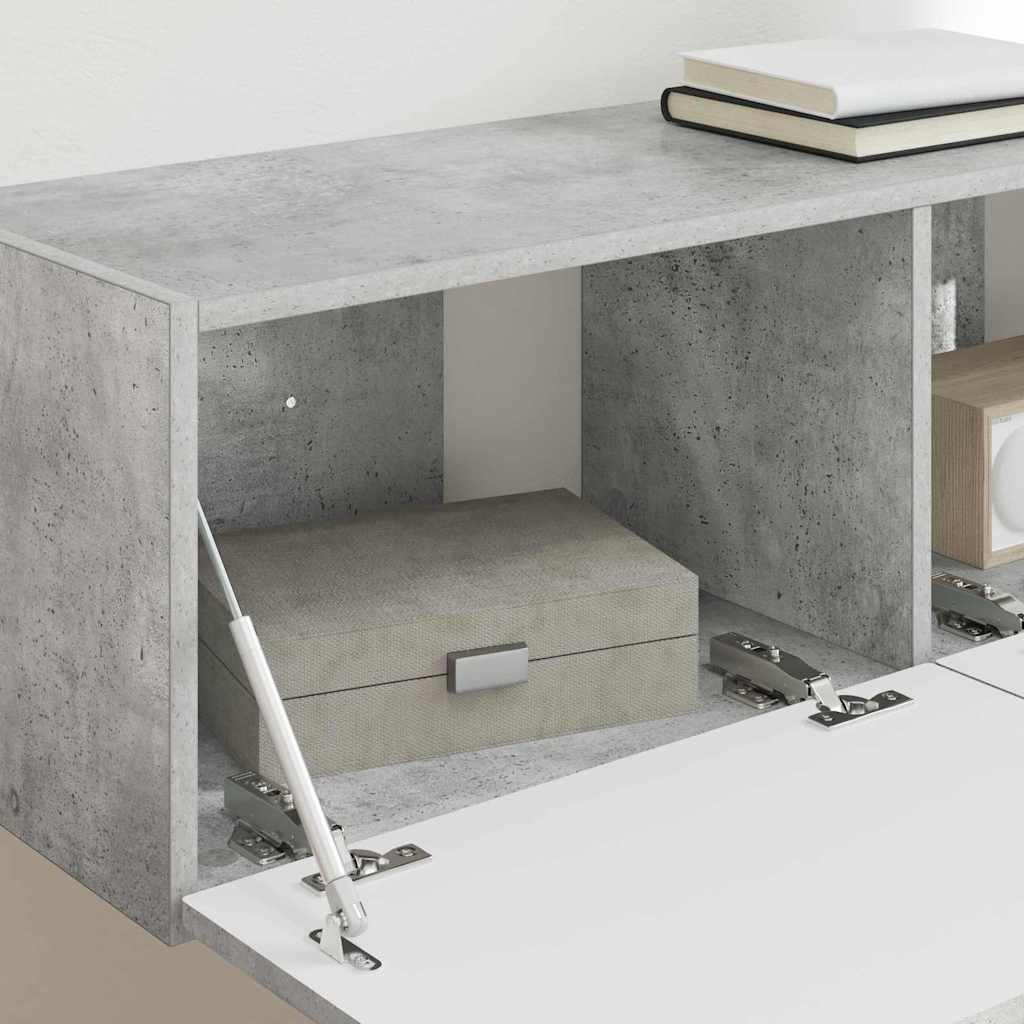 TV Wall Cabinet 2 pcs Concrete Look 98 x 31 x 29.5 cm Engineered Wood