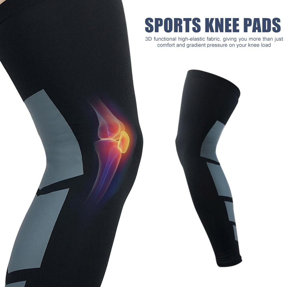 1pc Kneepad Hit Color Basketball Football Leg Sleeve Knee Protector Anti-collision Long Kneepad Outdoor Sports