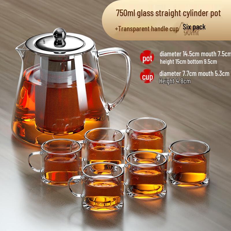 Glass Flower Teapot and Cup Set