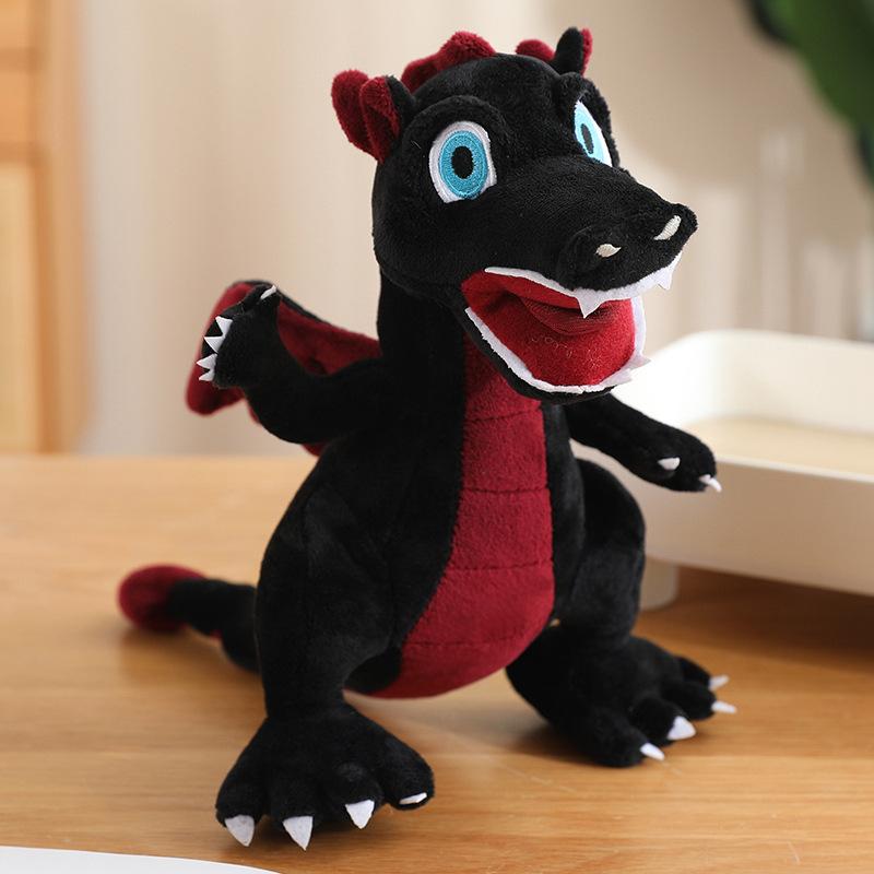 

Плюшевая игрушка кукла черного дракона кукла динозавра детская компания успокаивающая тряпичная кукла подарок на день рождения для мужчины 24cm чёрный