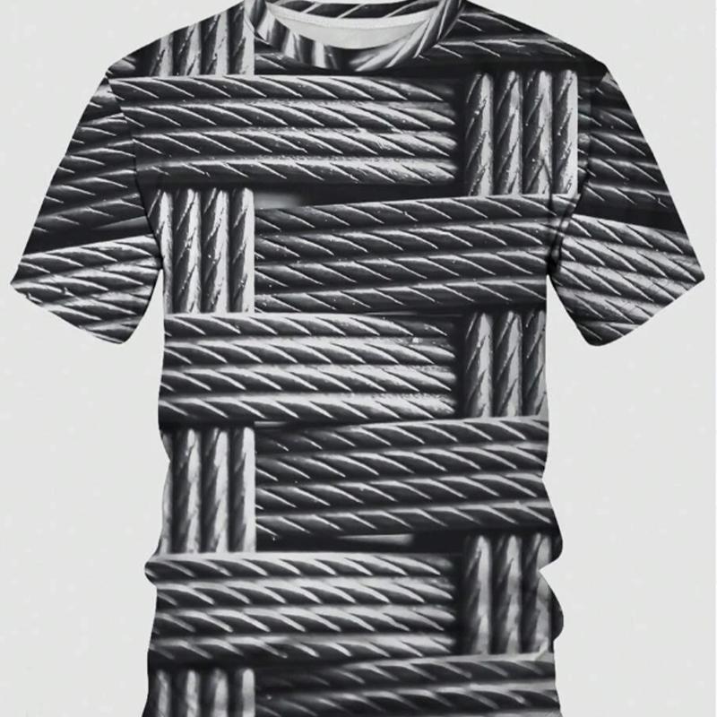 

Новая летняя мужская модная футболка из шерстяной пряжи с принтом Мужская футболка Топ 8XL серый