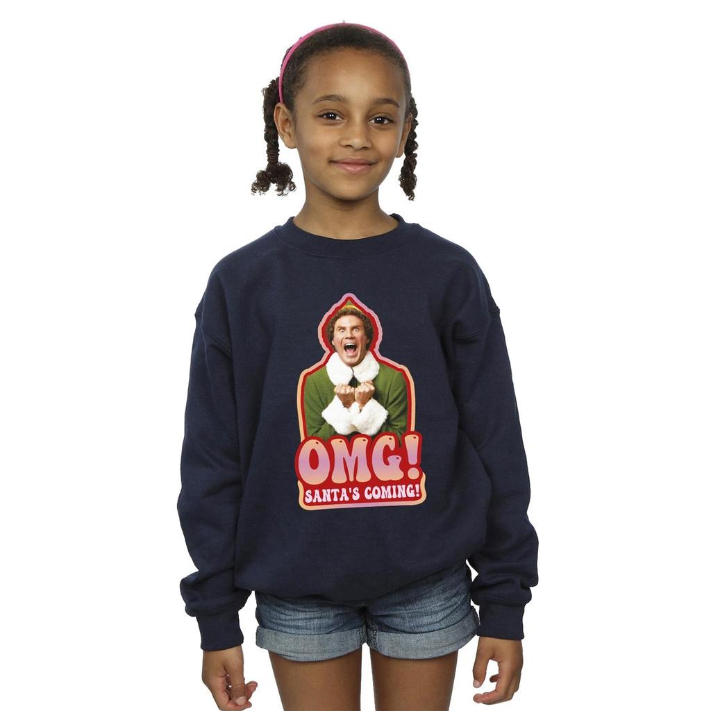 Elf Girls Santa Is Coming Sweatshirt