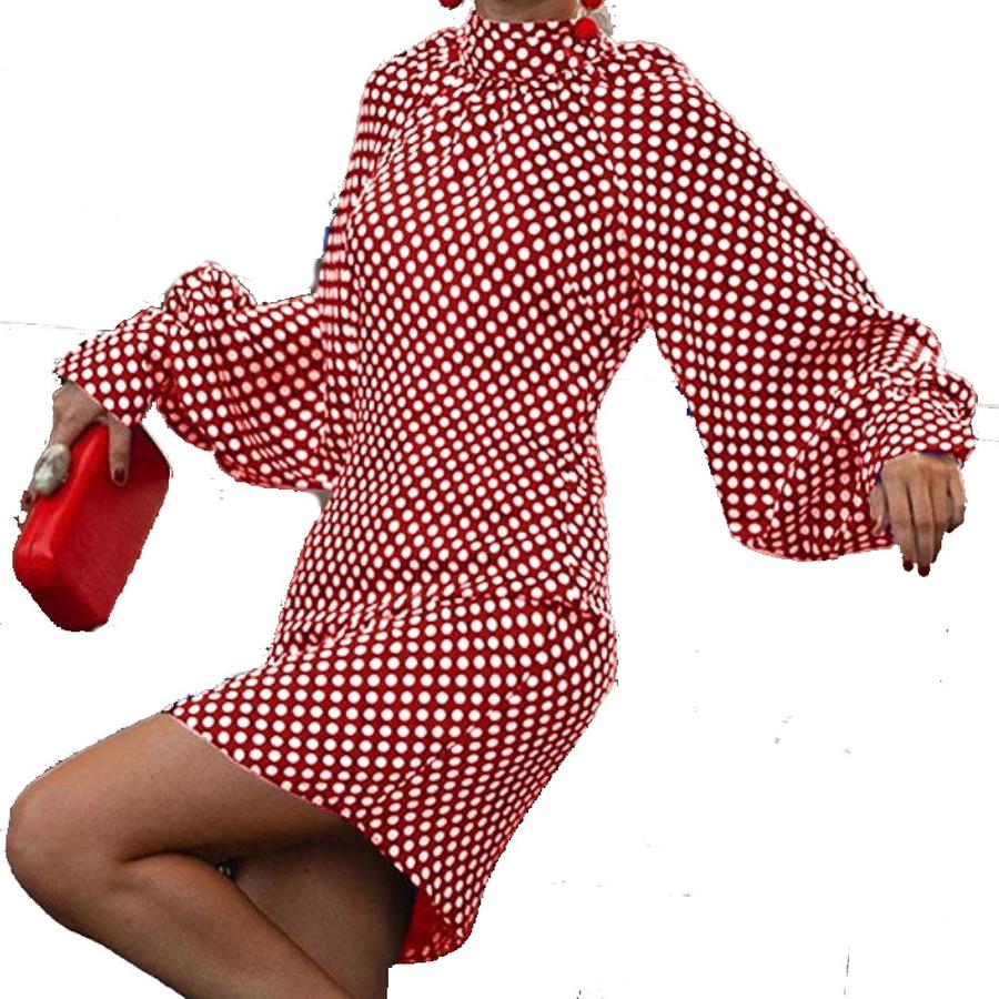 

Fashion Polka Dot Printed Dress Autumn/Fall New Arrival Women s Clothing XL