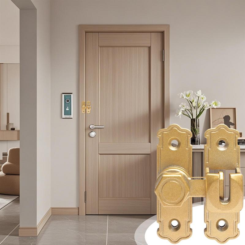 Screen Door Latch No-Drilling Privacy Safety Door Lock Latches Metal Safety Inside Locking Hardware For Bedroom Balcony Kitchen