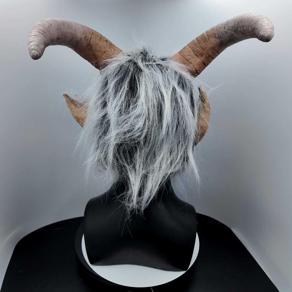 Halloween Hrůza Lucifer Démon Bílé Vlasy Maska Párty Latexová Pokrývka Hlavy Temný Rytíř Kostým Rekvizita