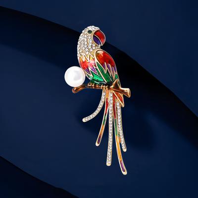 Enamel Parrot, High-end Female Exquisite Bird Brooch