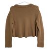 FOXEY 37519 Brown Wool X Cashmerex Silk Cropped Rib Knit Pullover Tops 38 BrownUsed