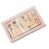 8 Pieces Vintage Decorative Wooden Rubber Stamp Plant Wooden Rubber Stamps for Scrapbooking Dairy Gift Wrap Card Making