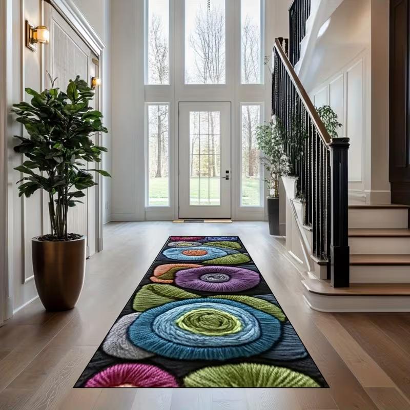 Gemalter 3D Hortensienteppich, mehrschichtiges Blütenmotiv in lebhafter Farbpalette Teppich Fußmatte für sonnige Wohnzimmerdekoration modisch