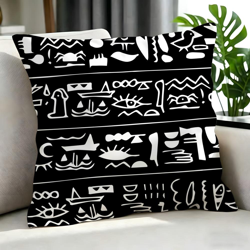 Art Eegyptian Patterned Cushion Cover Cushion Cover Set Pcs X X X Pillowcase Decorative Sofa Home Decor