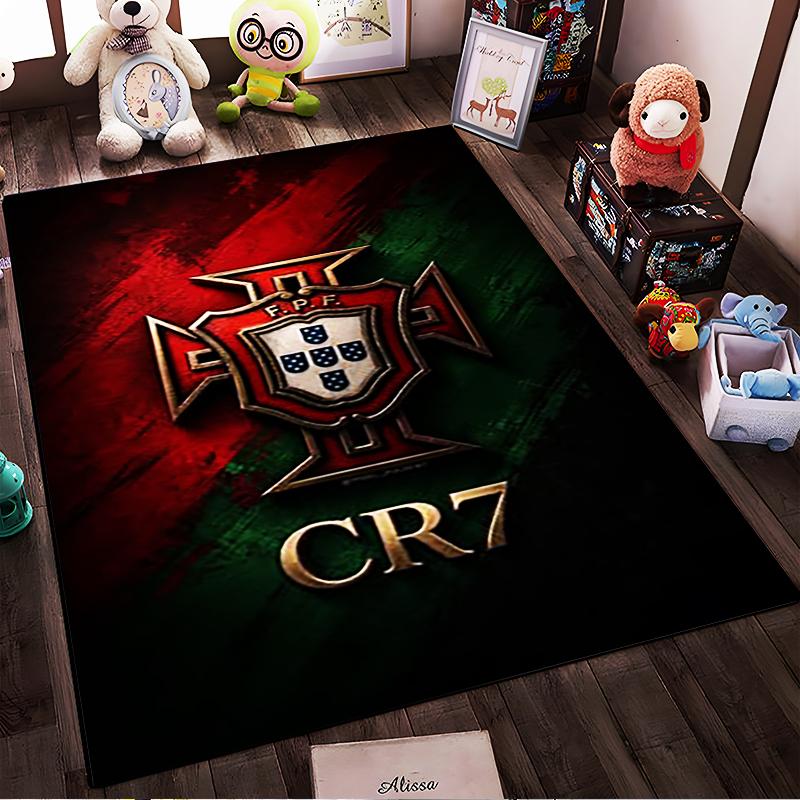 Portugal national team CR7 printed non-slip rug, suitable for use in the living room and bedroom sofa