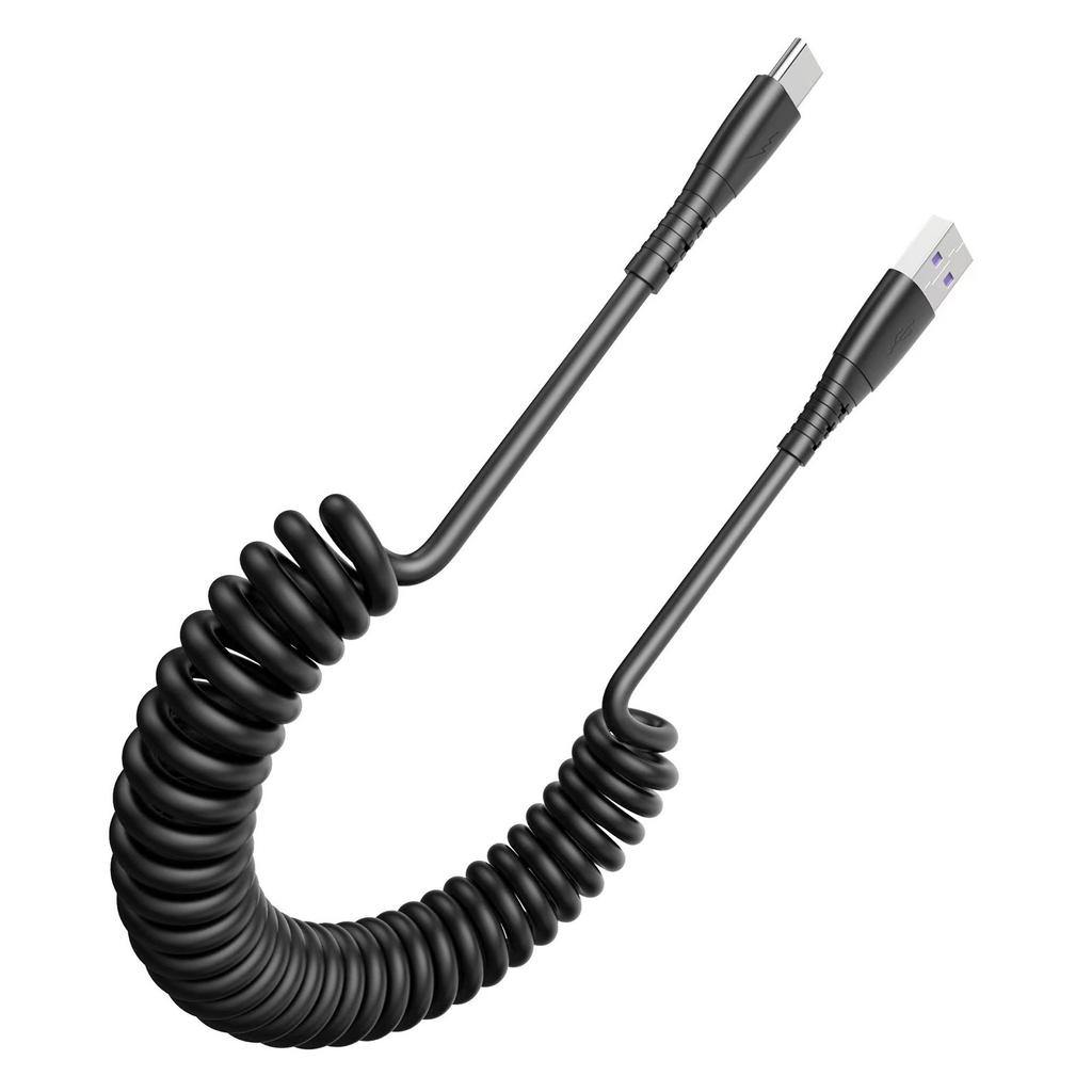 USB Type-C Charging Cable Fast Charge Data Cord High Speed Charging and Data Transfer Retractable Support QC3.0 Fast