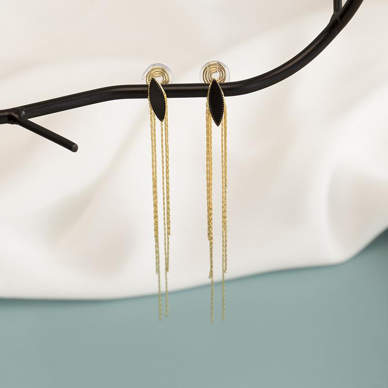 

Простые металлические длинные серьги с кисточками, роскошные женские серьги-клипсы с противомоскитной сеткой без пирсинга