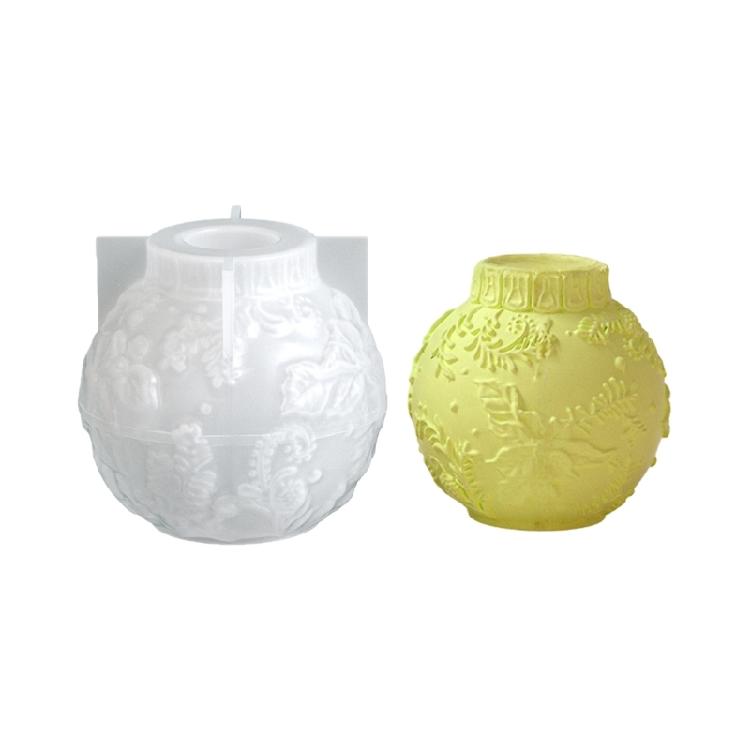 Decorative Silicone Ball Candle Mould Floral Embossing Designs Suitable For Handmade Decoration And Thoughtful Presents