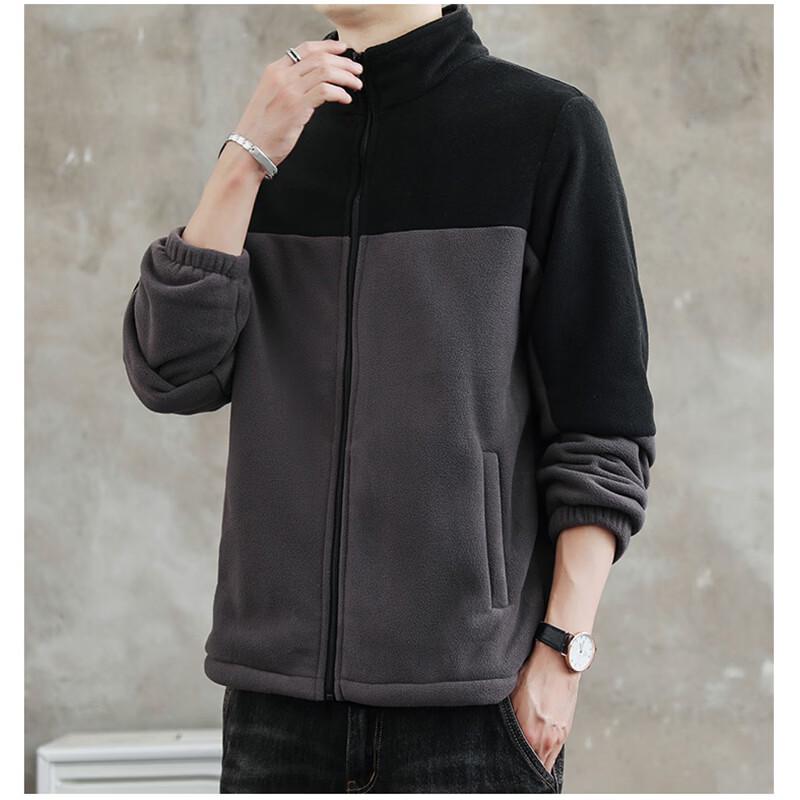 Pierre Cardin Men's Autumn/Winter Fleece-Lined Stand-Collar Jacket