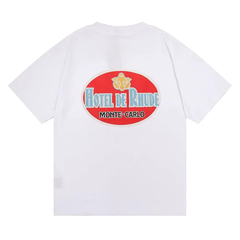 GUOYAN TOP Lente/Zomer Rhude T-shirt voor dames en heren, oversized model, T-shirt met korte mouwen, luxe merk heren T-shirts, Amerikaanse maten S-4XL S