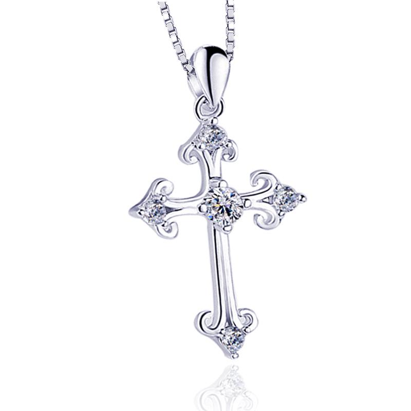 925 Sterling Silver Cross Pendant - Hu Bing Inspired European & American Fashion Clavicle Chain for Couples, Perfect Christmas Gift